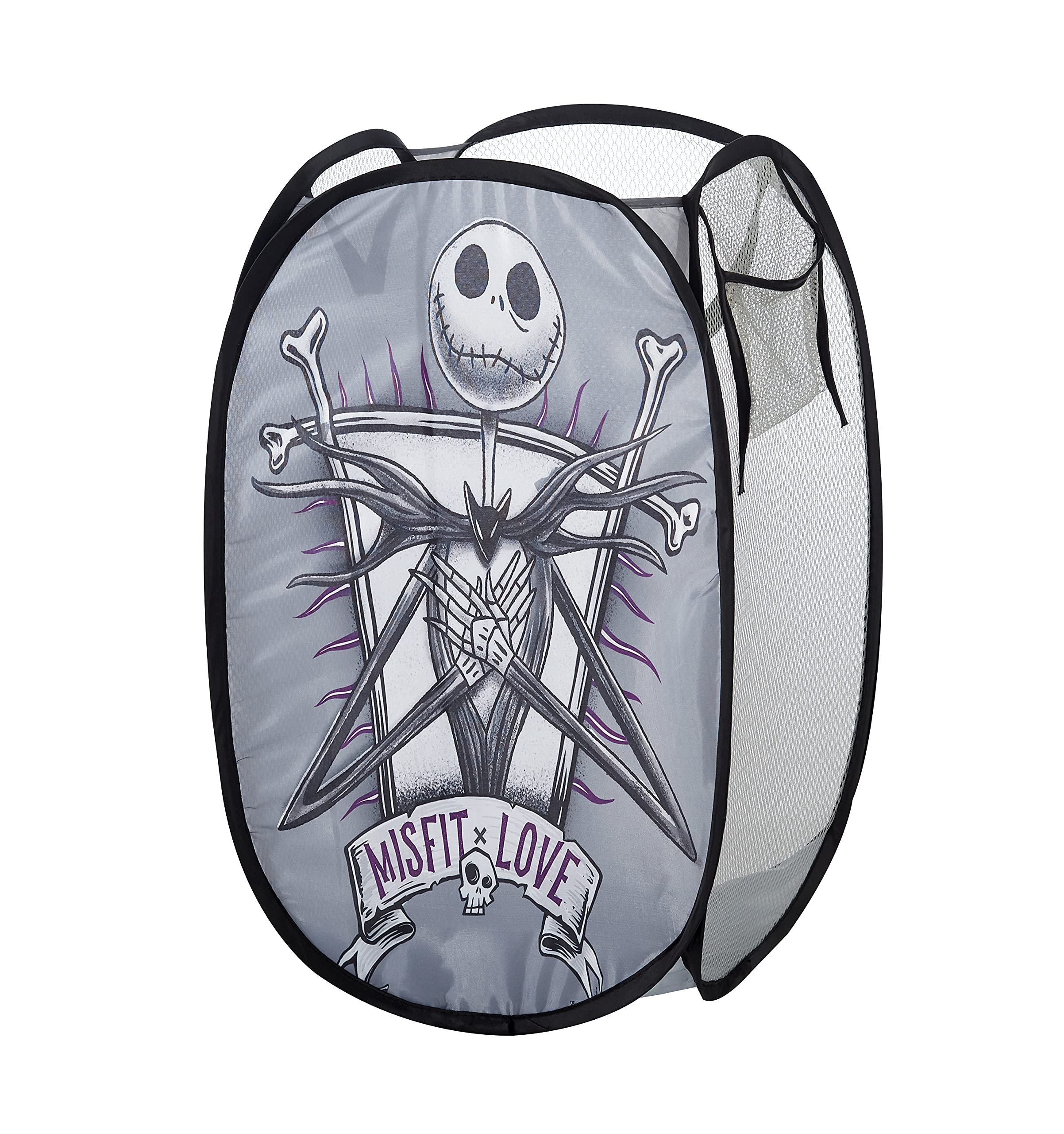 Idea Nuova Disney Nightmare Before Christmas Pop Up Laundry Storage Hamper with Durable Carry Handles, 21" H x 13.5" W X 13.5" L