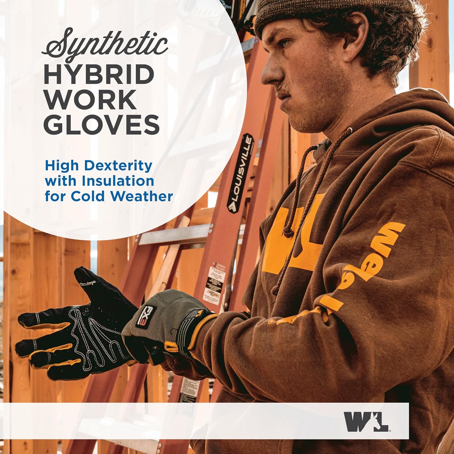 Wells Lamont FX3 Insulated Synthetic Leather Winter Work Gloves for Men – Warm 3M Thinsulate, Fleece-Lined, Touchscreen – Water-Resistant, Reinforced Palm, Adjustable Wrist – Green, X-Large (7794XL) - Image 2