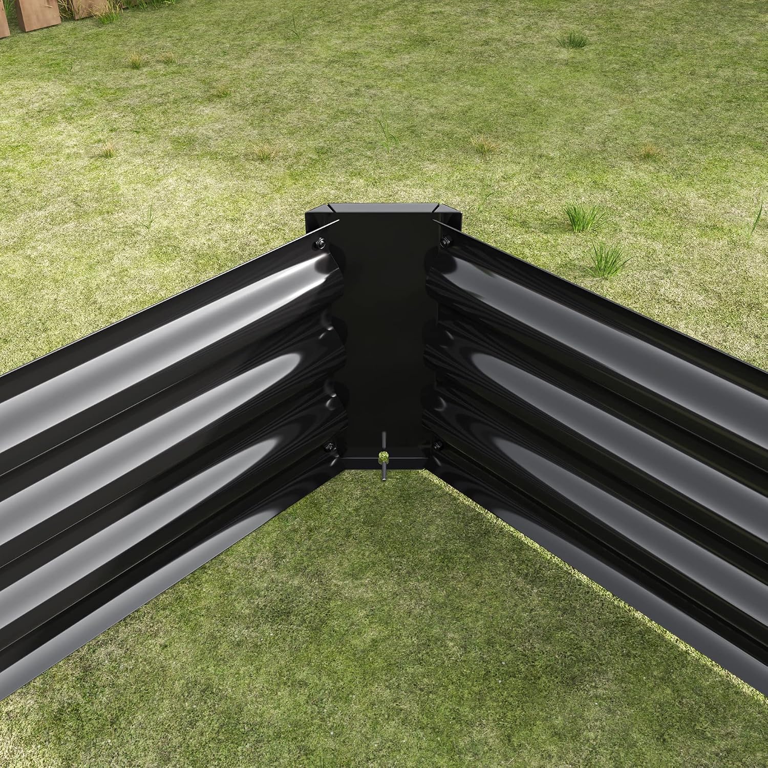 Raised Garden Bed Kit - Metal Raised Bed Garden 7.6x3.7x0.98ft for Flower Planters, Vegetables Herb (Black)
