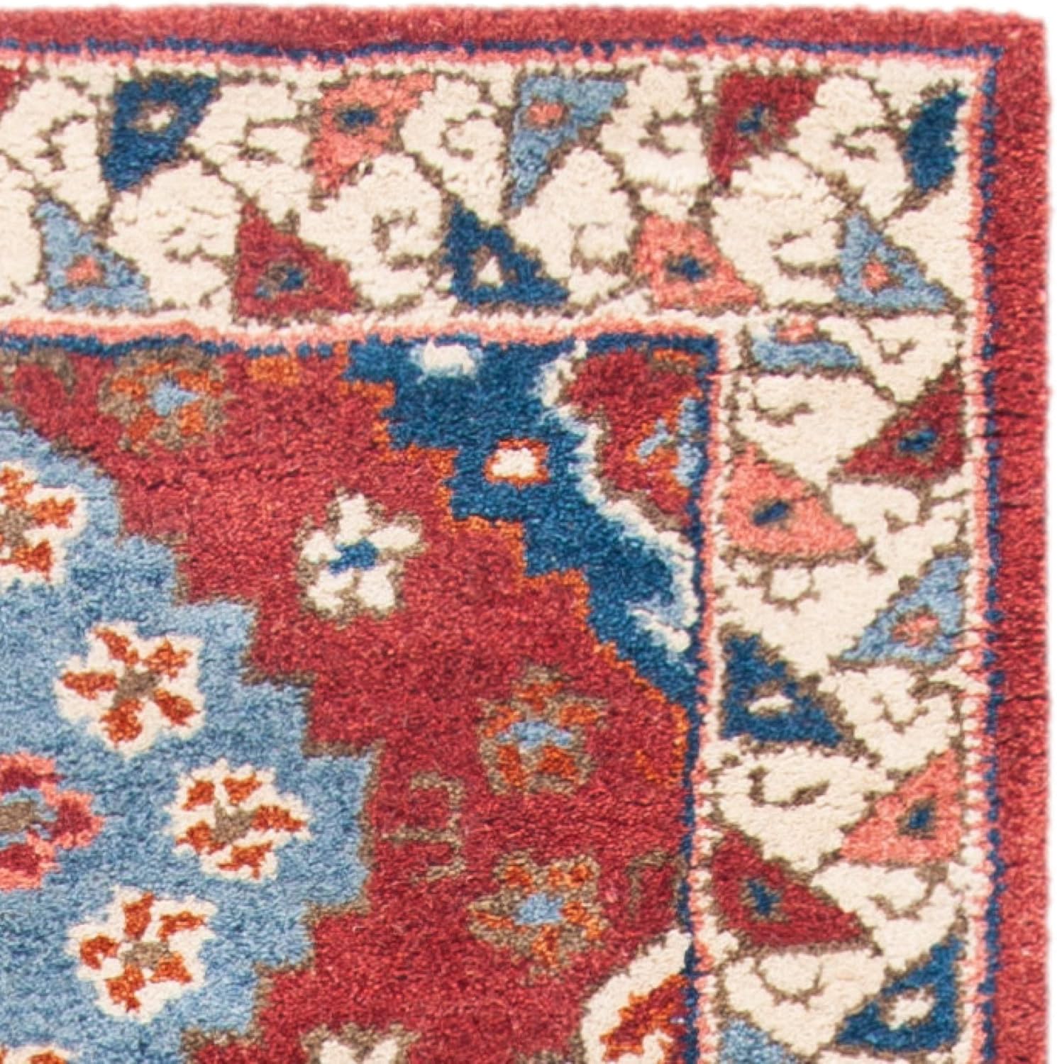 SAFAVIEH Antiquity Collection 2'3" x 8' Red/Blue AT509Q Handmade Traditional Oriental Premium Wool Runner Rug