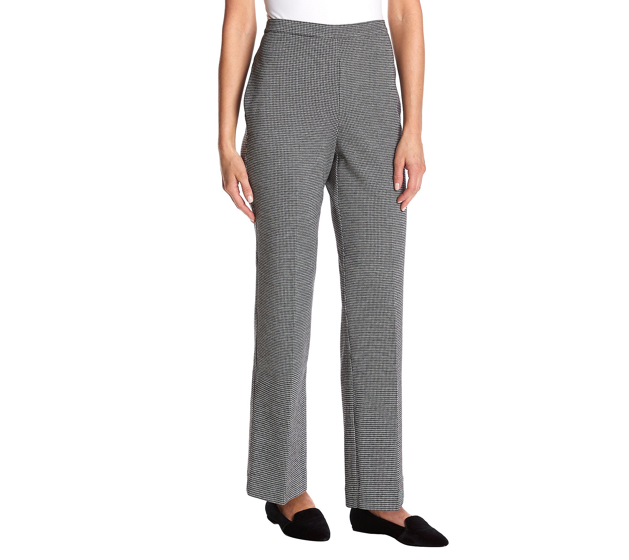 Pantalon Fluide Alfred Dunner Pull On Stretch Noir Ventre Plat Taille 10 - 3