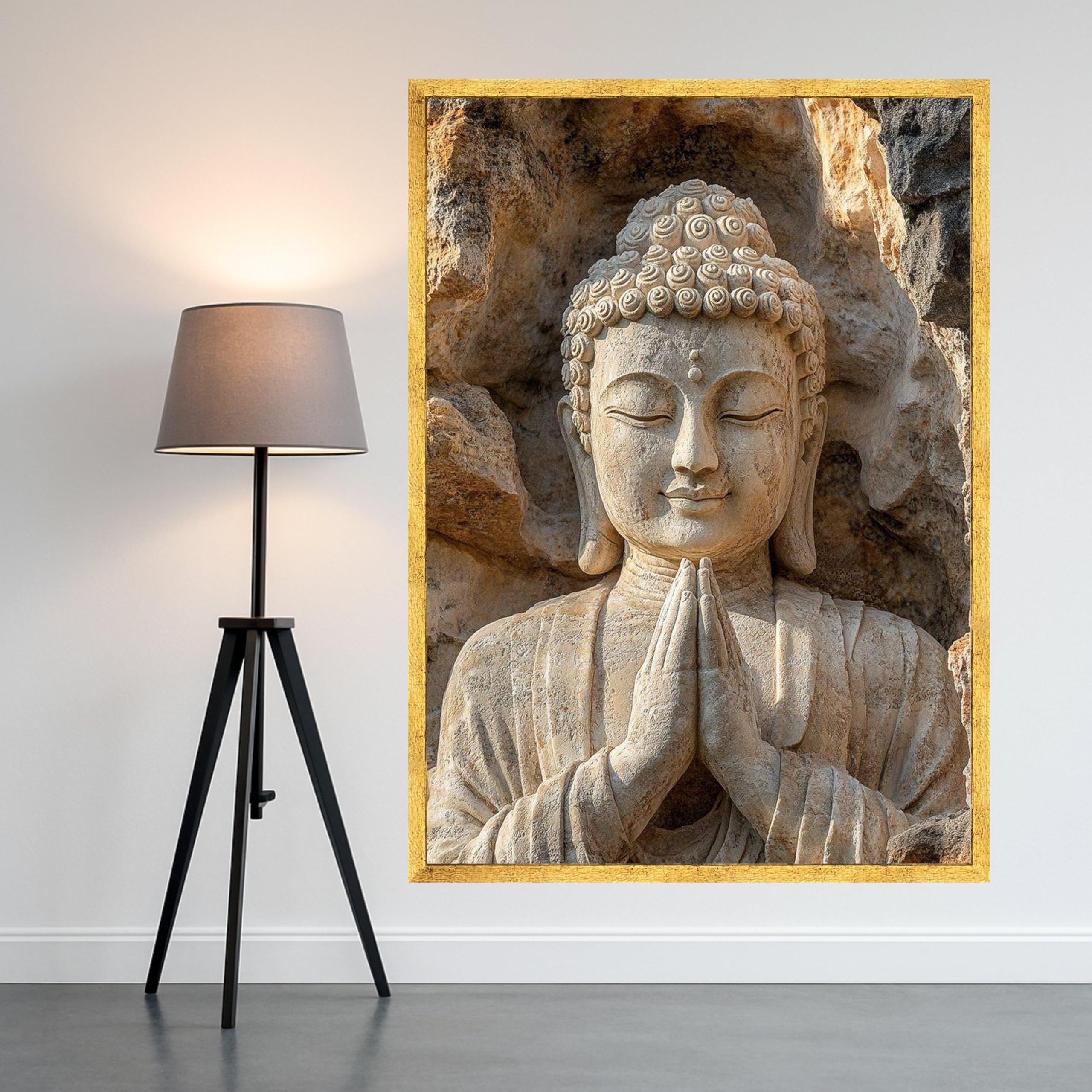 Lienzo de Buda de piedra para meditación zen cuadro de pared de 21x30 cm sin marco 8