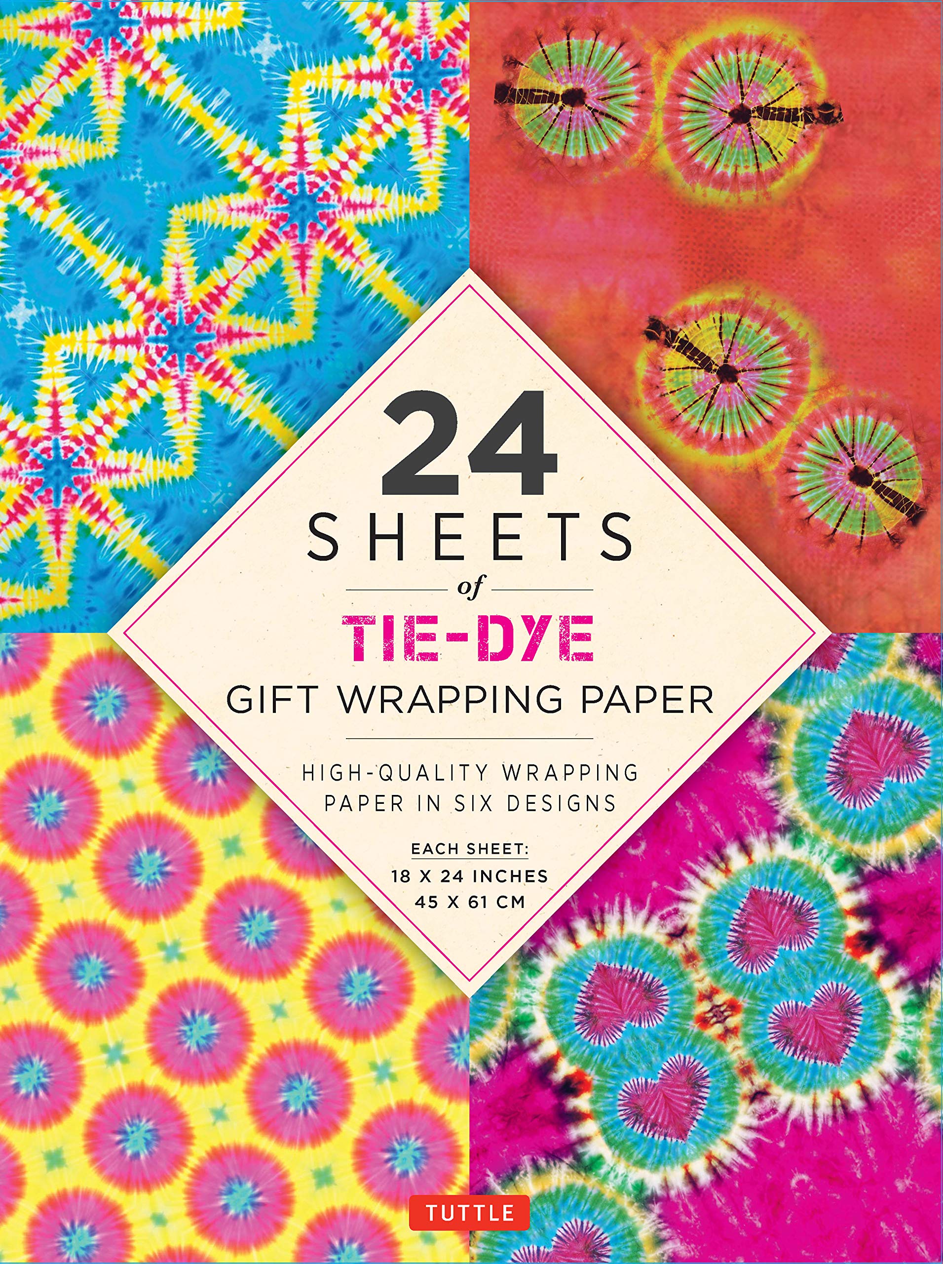 24 sheets of Tie-Dye Gift Wrapping Paper: 18 x 24" (45 x 61 cm) Wrapping Paper