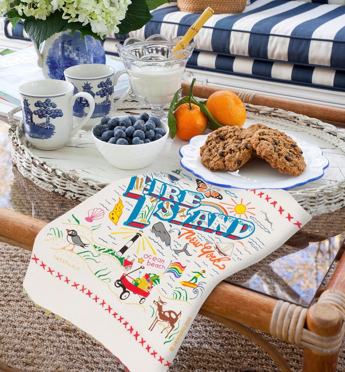 Catstudio Fire Island Dish Towel, U.S. City Souvenir Kitchen and Hand Towel, Perfect Tea Towels for Fire Island Lovers, Travel Souvenir, Housewarming Gifts, Couple Gifts