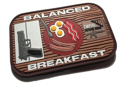 El 3x2 "desayuno equilibrado 3D PVC/gancho de goma/parche militar moral de oop