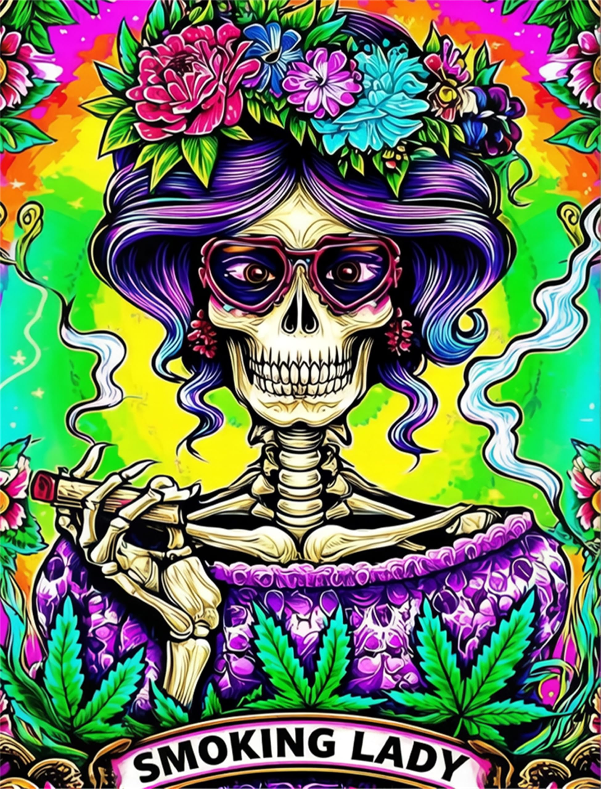 Niasansi DIY Paint by Numbers Kits for Adults,Skeleton Painting Kit on Canvas, Color by Numbers,Large Adult Paint by Number for Home Wall Decor,Gifts (Skeleton)