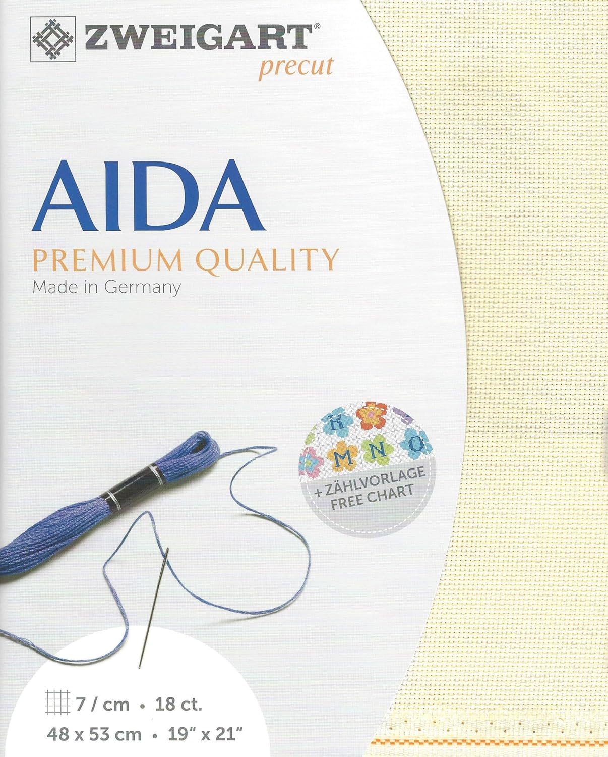 Wizardi Fein-Aida Petit Point 18 Count Gray with White Points. Needlework Canvas, Cross-Stitch Fabric, Embroidery Cloth, Needlepoint Canvas. 3793/7349 Precut Zweigart
