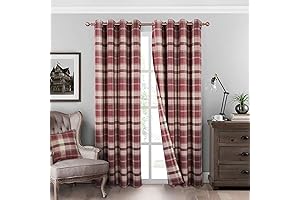 always4u Classic Red Plaid Tartan Curtains 45 * 84 Inches