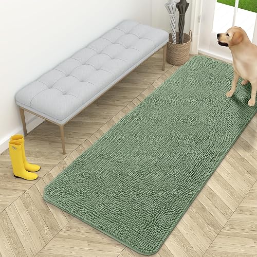 OLANLY Dog Door Mat for Muddy Paws 54x24, Super Absorbent Chenille Mud Mat - (size: 54" X 24")