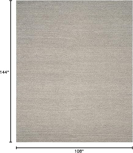 Miniatura 2 de Safavieh Natura Collection NAT620C Alfombra de área, de 9 x 12 pies, plateada, lana, hecha a mano, ideal para zonas de alto tráfico en sala de