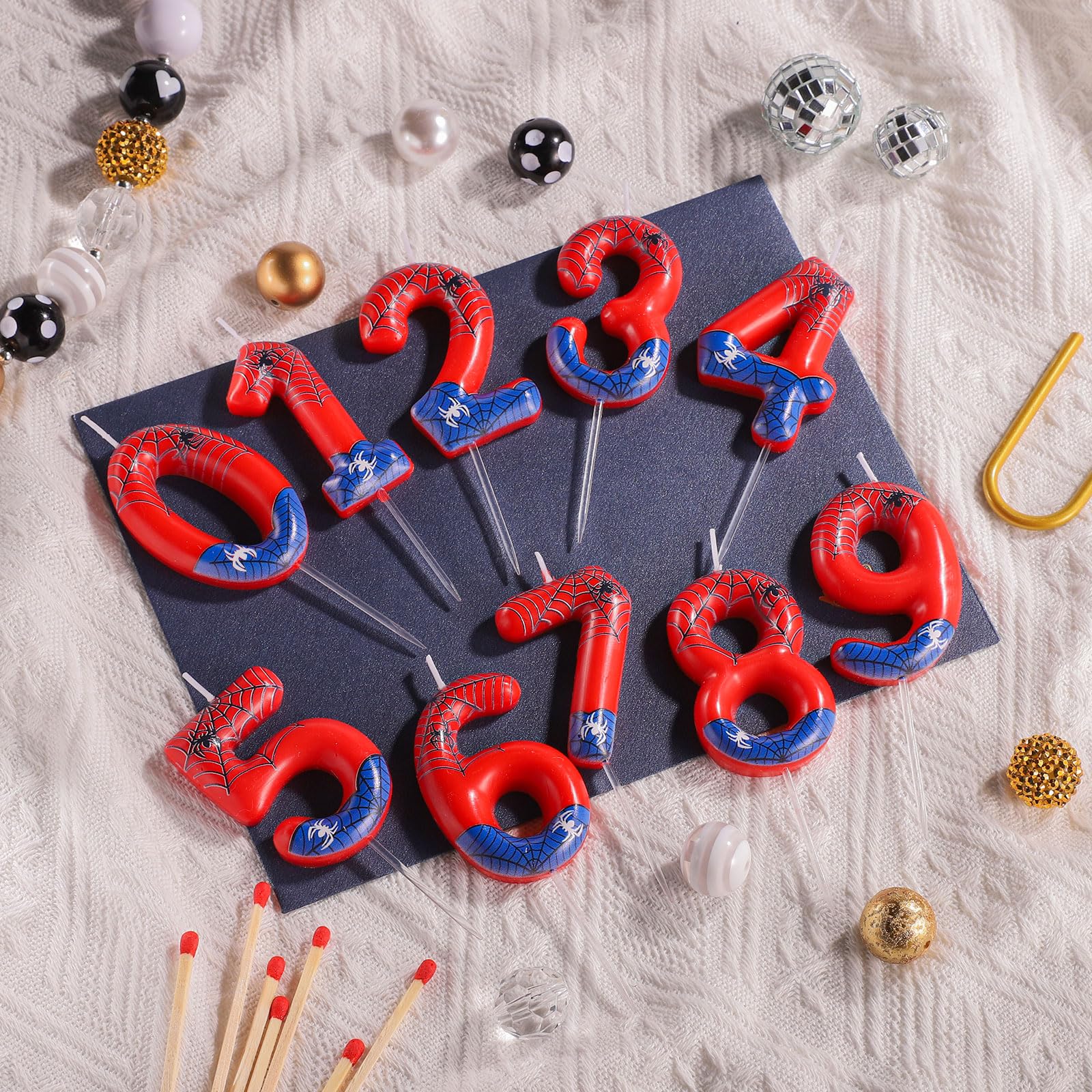 Décoration De Gâteau D'anniversaire En Forme D'araignée Double Face Pour Garçons Et Filles (chiffre 4