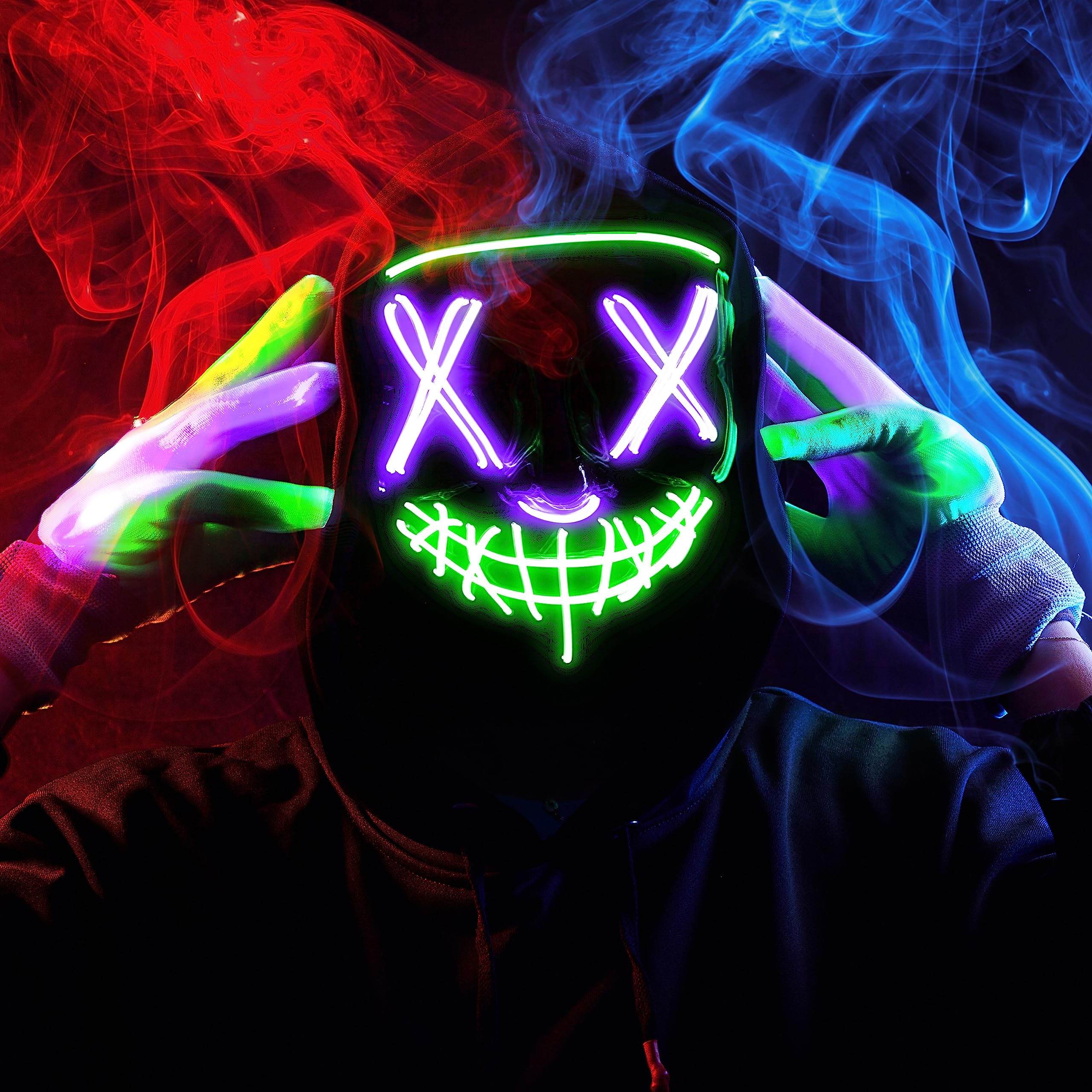 Light Up Mask Wholesale Halloween LED Mask Purge Neon Masks Election ...