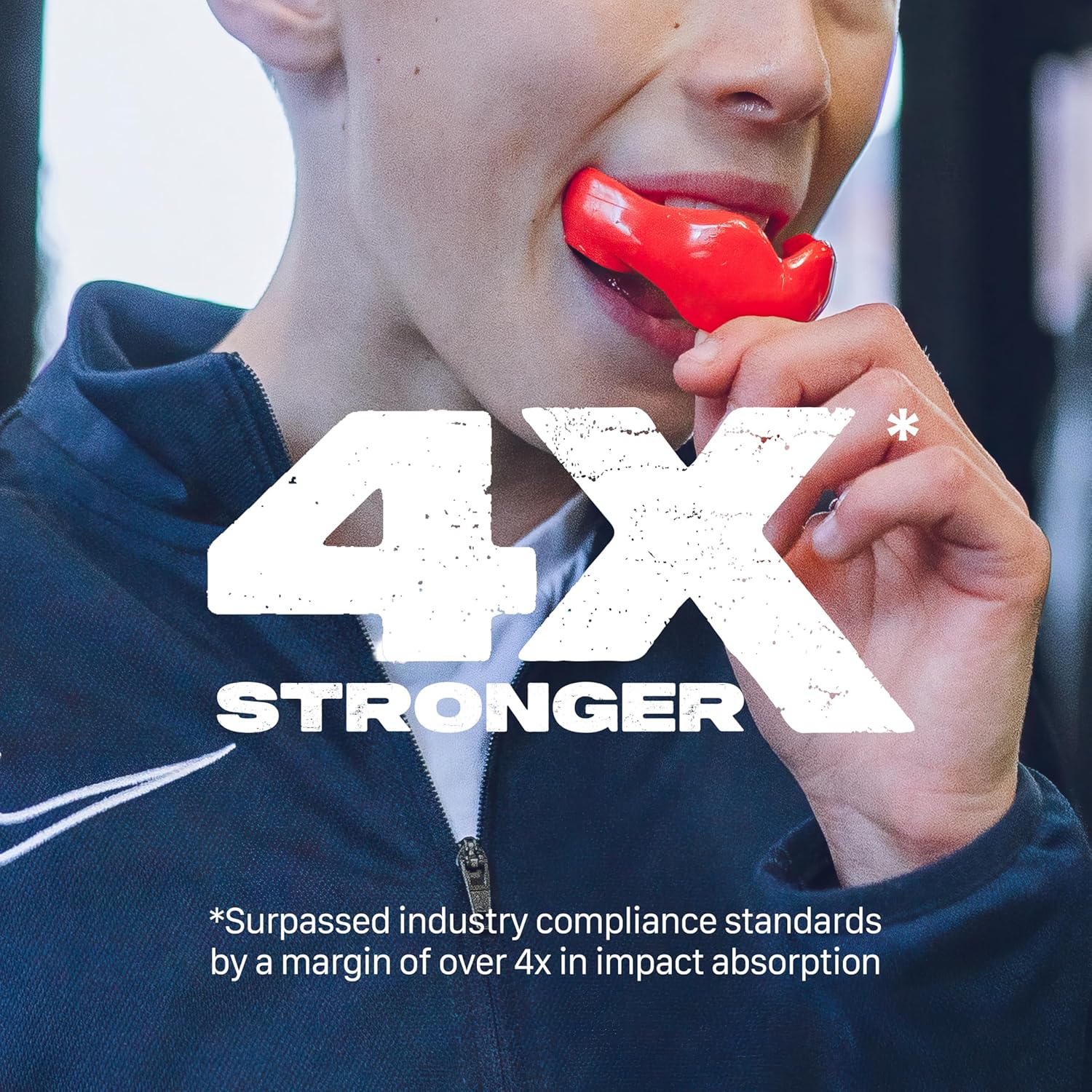 SAFEJAWZ Mouthguard for Braces, Upper & Lower Protection Remoldable Mouth Guard with Case for Boxing, Basketball, Football, MMA, Lacrosse, Hockey and All Contact Sports One Size (Red) - Image 3