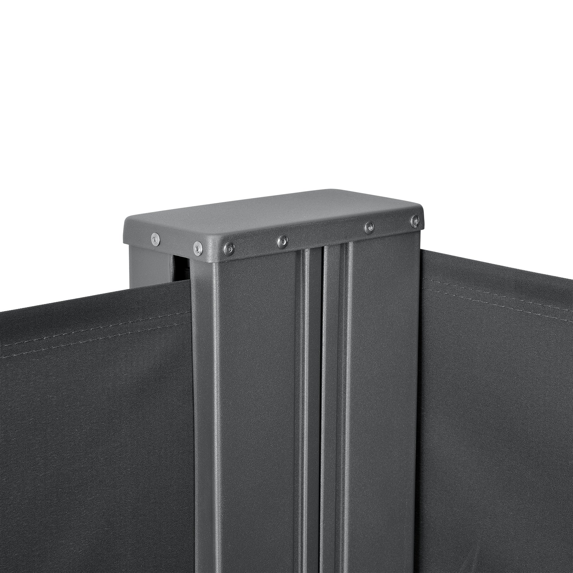 pro.tec Paravento Doppio Estraibile per Uso Esterno Schermo Protettivo a Scomparsa Divisorio Esterno Schermo Privacy Estensibile 160 x 300 x 300 cm Grigio