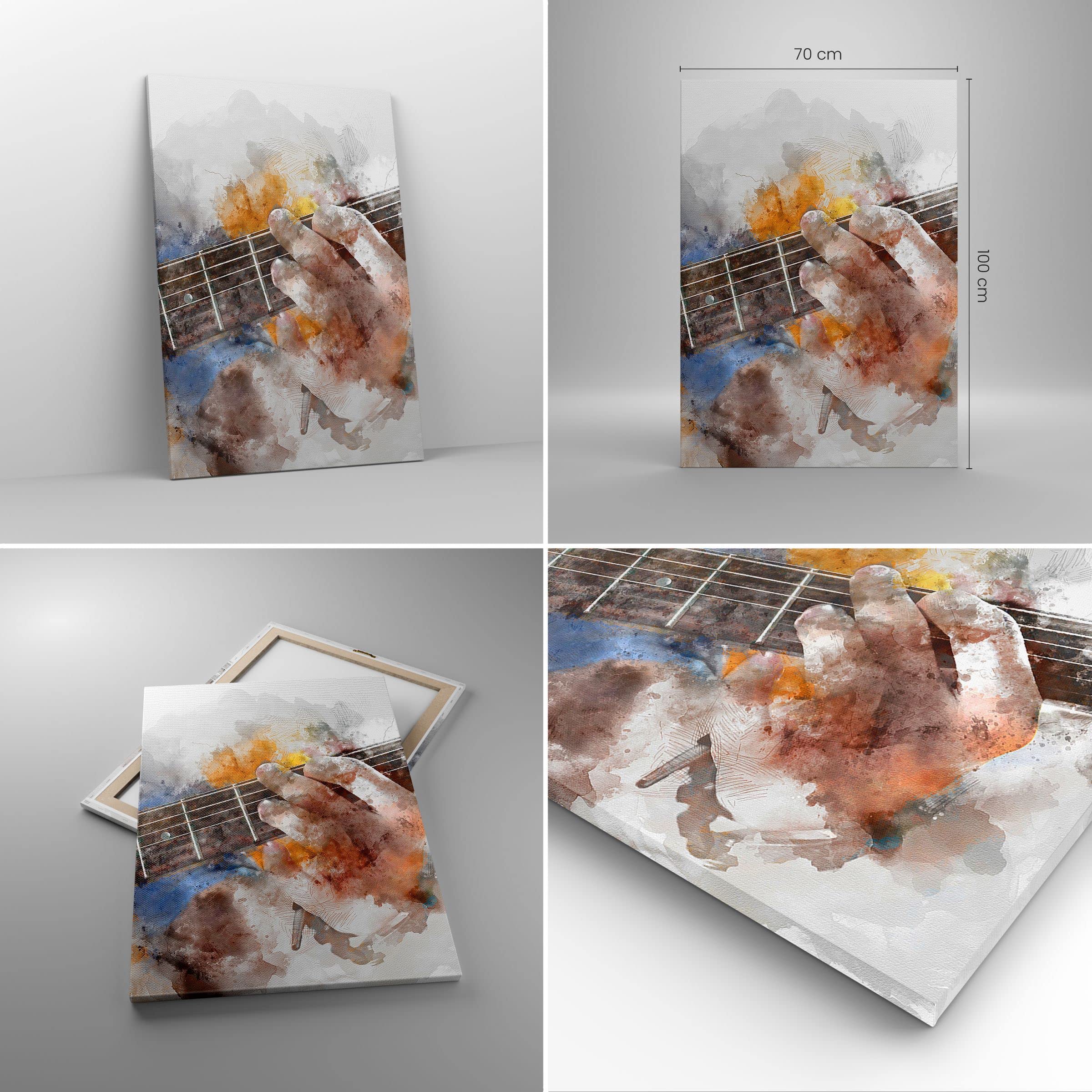 ARTTOR Cuadro Decorativo 70x100 cm Moderno Vertical Cultura Personas - 3448 | Guitarra Música Cuadro sobre Lienzo Grande Arte mural Decoración del Hogar Salón Dormitorio Cocina Cuadros de Pared