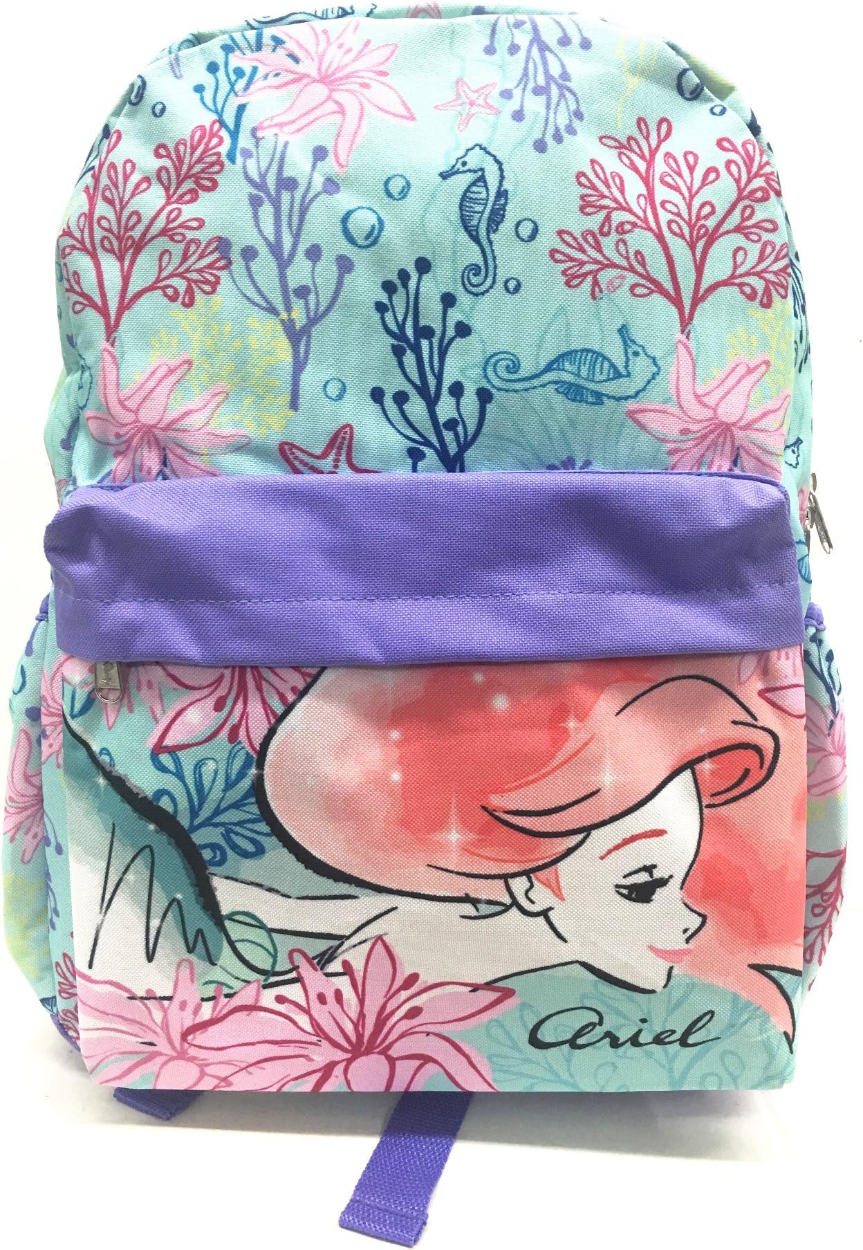 Backpack - Disney - Little Mermaid Arial Face All-Print 16" School Bag New 124694-3
