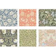 120PCS William Morris Floral Paper Napkins - 6 Vintage Wildflower Disposable Hand Towels for Bathroom, Dinner, Picnic, Wedding 6.5"x6.5" Wildflower Disposable Napkins for Daily Use,Family Gatherings