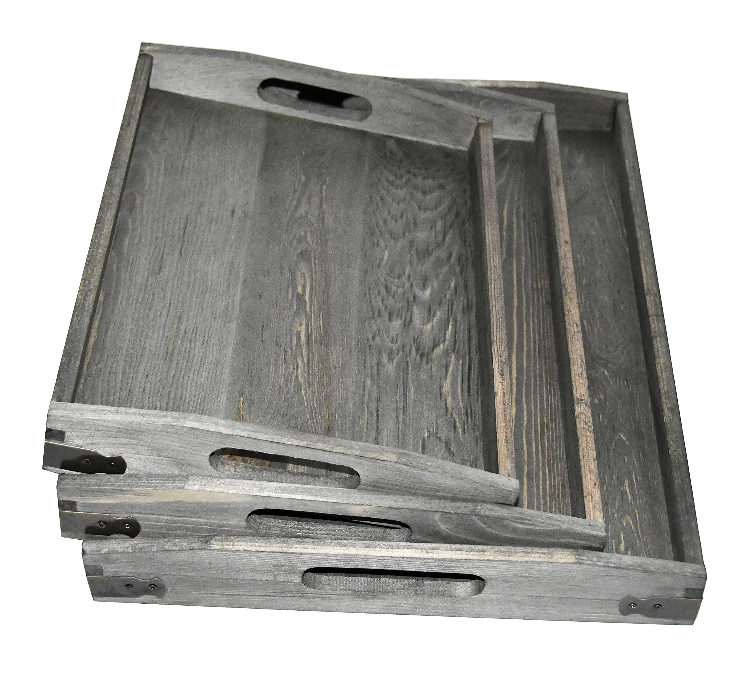 Owlgift Serviertablett Mit Serviettenhalter – Rustikal, Weiß Gekalkt, Aus Holz, Freistehend, Für Salz & Pfeffer