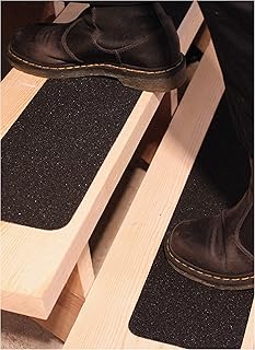 6"x40" Stair Treads Non-Slip Outdoor Tape - 10-Pack Black Anti-Slip Strips