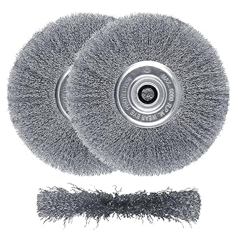 ZORUNNA 2Pcs 8 Inch Wire Wheel for Bench Grinder - ZORUNNA Wire Brush for Grinder, Fits 1/2" and 5/8" Arbor0.012Inch Wire Size, Efficiently Polish Rust from Assorted Car Parts.