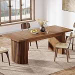 Tribesigns 78.7" Extra Long Dining Table for 6-8 People, Large Farmhouse Kitchen Table with Wooden Tabletop, Rustic Style Rectangular Dinner Table for Dining Room, Kitchen, Living Room, Walnut