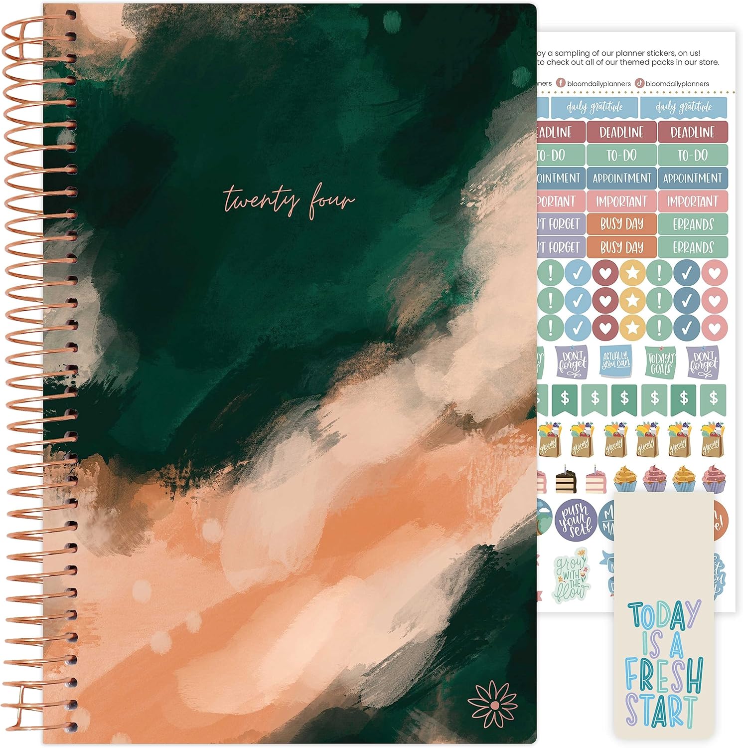 HARDCOVER Bloom Daily Planners 2024-2025  8.5 X 11 Pulgadas  Agenda Del Año Académico  Julio De 2024 A Julio De 2025 Organizador De