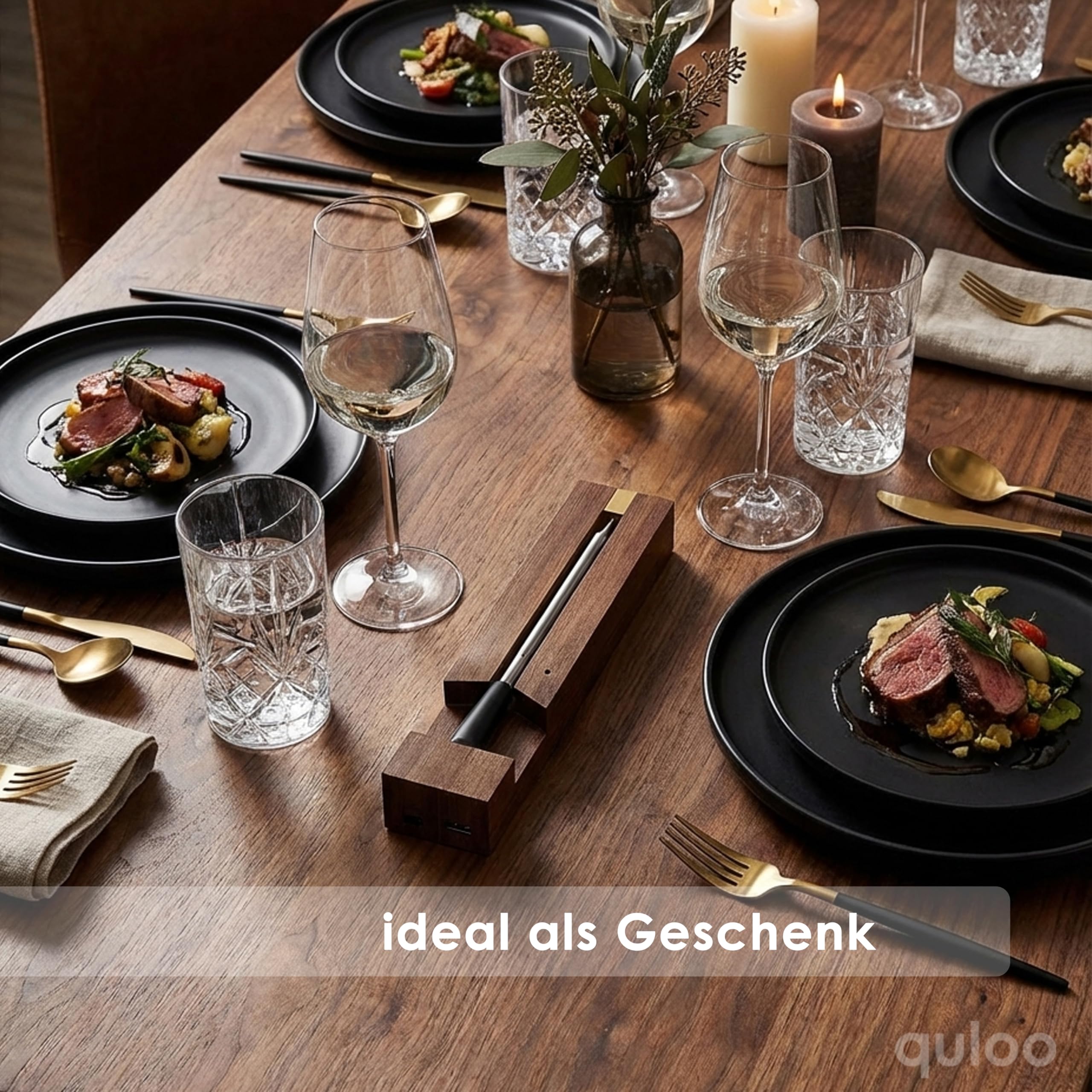 Fleischthermometer Kabellos Grillthermometer Bluetooth mit App für Backofen Bratenthermometer Funk