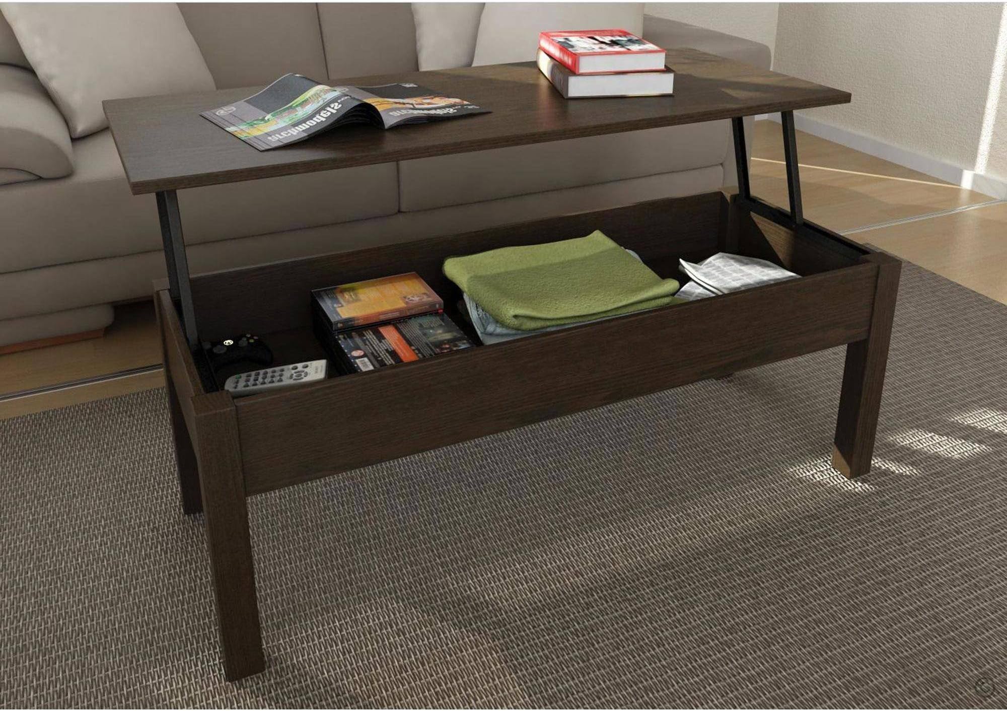 Gracelvoe Lift-Top Coffee Table Multiple Colors Espresso