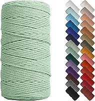 Vista 153 de NOANTA - Cuerda de macramé color verde aguamarina, 1/8 pulgadas (3 mm) x 109 yardas (100 metros), cuerda de algodón colorido para colgar