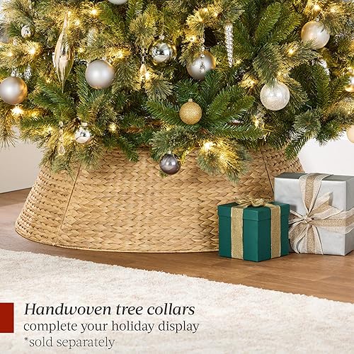 Miniatura 9 de Best Choice Products Árbol de Navidad de cachemira preiluminado de 6 pies, decoración navideña artificial de alta calidad con conexión inalámbrica,