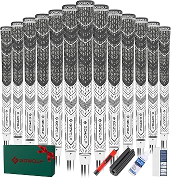 Gowolf Golf Grip Cord Rubber Multi-compound Golf Driver Irons Club Choose 13 Grips with 15pcs Tapes Or Full Kit choose one