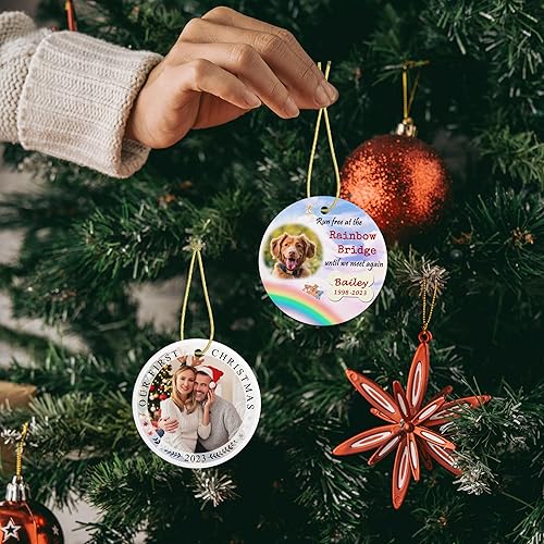 Miniatura 10 de Adornos de Navidad personalizados 2023, adornos de Navidad familiares personalizados con nombre para árbol de Navidad, lindos renos de Papá Noel,