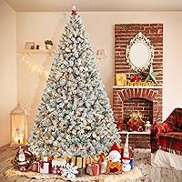 Vista 82 de Yaheetech Árbol de Navidad artificial preiluminado de 4.5 pies con luces blancas cálidas incandescentes, árbol de Navidad preiluminado completo