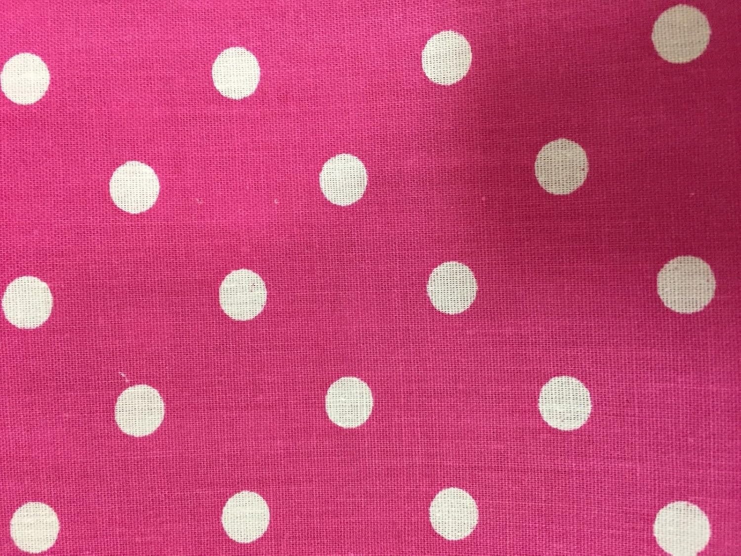 Hot Pink White Small Polka Dot Poly Cotton Fabric -Sold by The Yard - 58 / 59