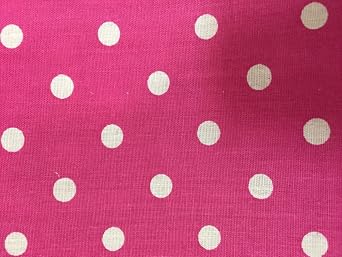 Hot Pink White Small Polka Dot Poly Cotton Fabric -Sold by The Yard - 58" / 59"