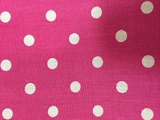 Hot Pink White Small Polka Dot Poly Cotton Fabric -Sold by The Yard - 58" / 59"