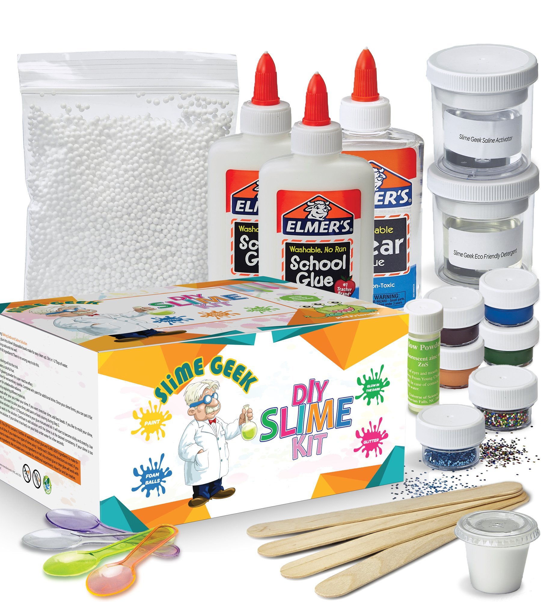 Slime Geek DIY Elmer's Glue Slime Kit How to Make Slime , Make Glowin