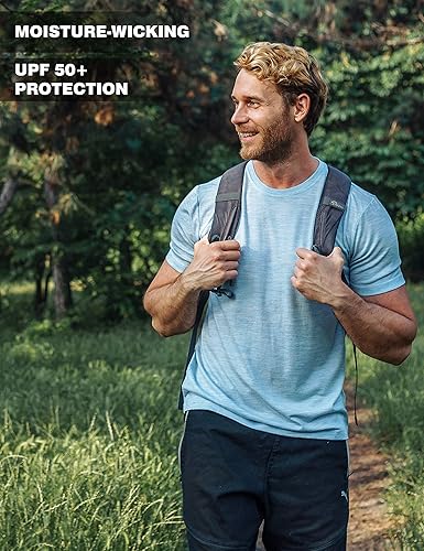 Miniatura 5 de Merino.tech Camiseta de lana merino para hombre, 100% lana merina orgánica, capa base ligera + calcetines de lana de senderismo