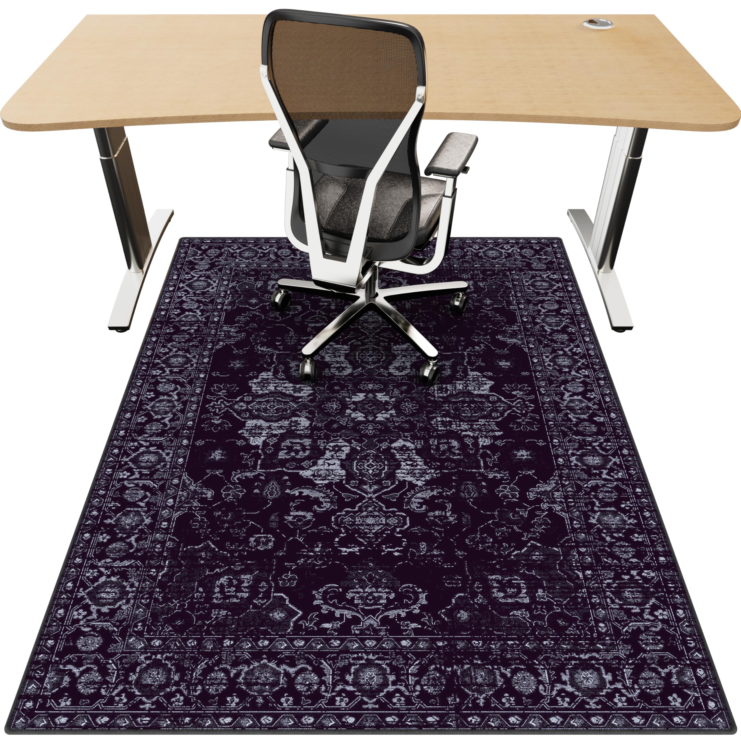 Office Chair Mat for Hardwood Floor, 48"x60" Desk Chair Mat for Home Office, Anti-Slip Under Desk Mat Rug for Rolling Chair,Floor Protector Washable