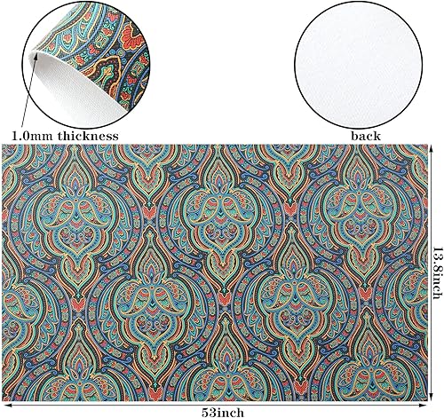 Vista 9 de Picheng Hojas de piel sintética de flores de cachemira: Rollos de piel sintética de cachemira de anacardo de 13.8 x 53 pulgadas (13.8 in x 53.1 in)