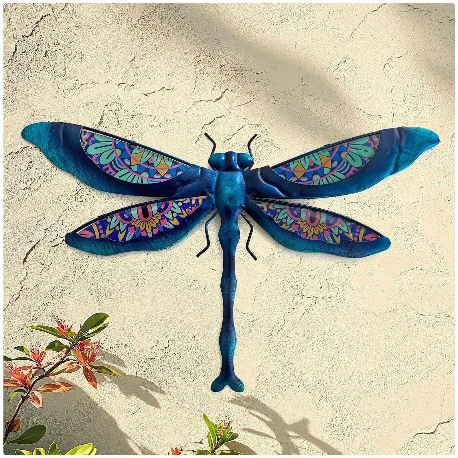 Liffy Metal Dragonfly Wall Decor Handmade - Outdoor Metal Wall Art Decor for Patio Garden Fence Living Room Bedroom, Dragonfly Gifts - Image 2