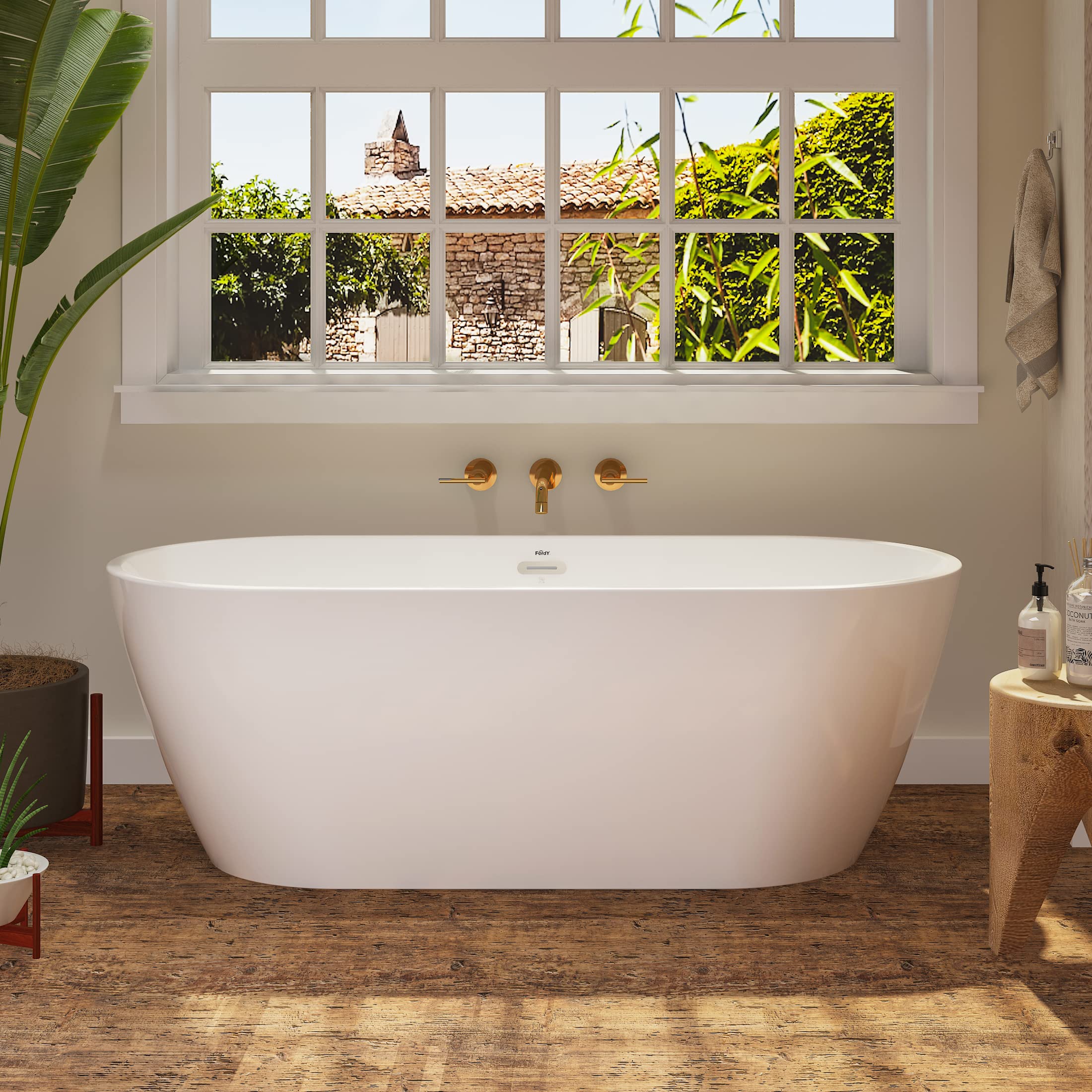 Buy FerdY Acrylic Freestanding Bathtub, Ergonomic Lightweight Classic