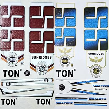 AYN Cricket Bat Sticker 4D Digital Embossed English Willow Fiber Tape Sports Accessories Protection, Blaster Blue