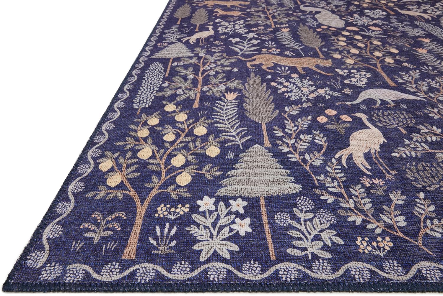 Loloi Rifle Paper Co Menagerie Navy 7'-6" x 9'-6" Area Rug