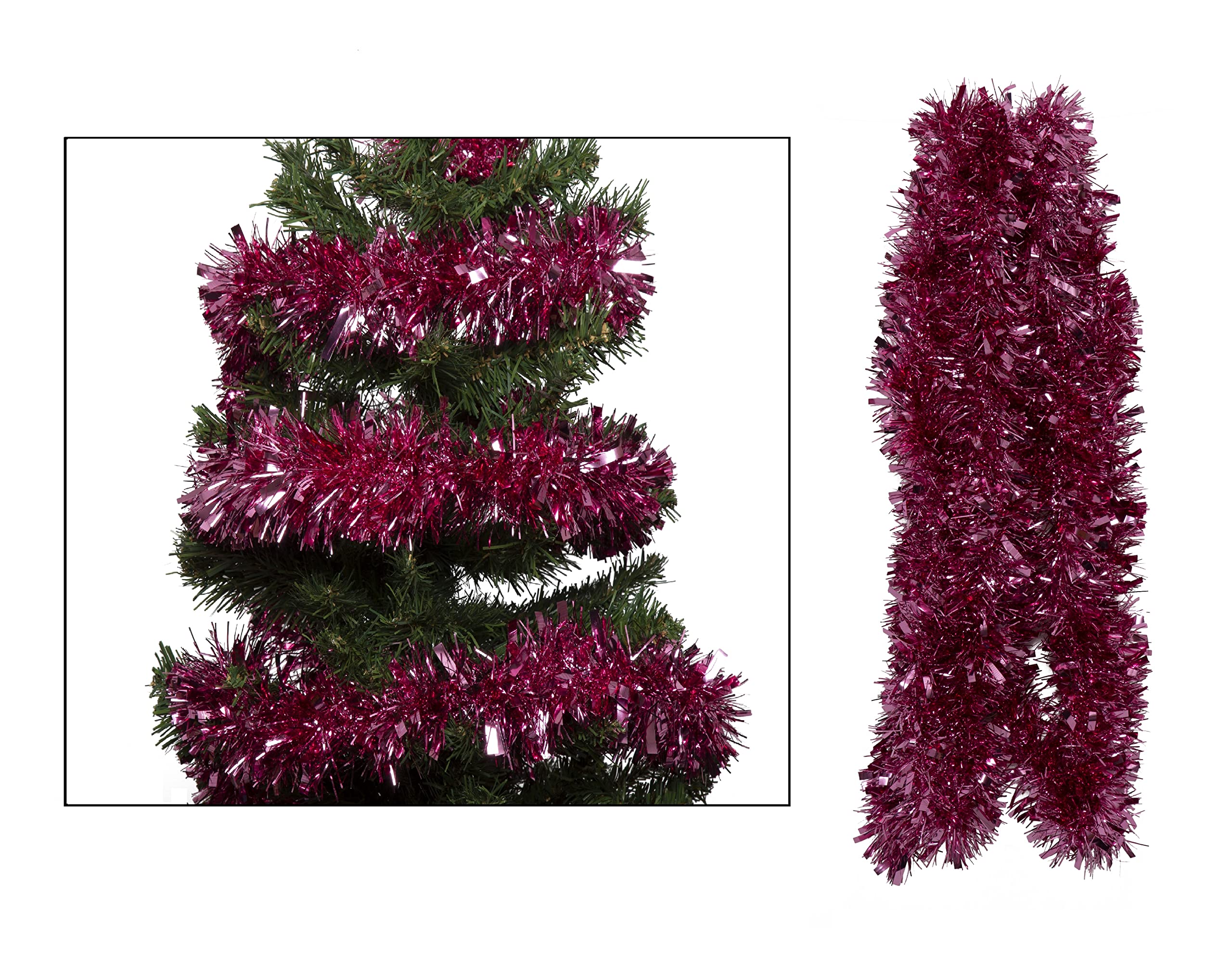 Simply Products Blush 4M Chunky/Fine Cut Christmas Tinsel Garland Decoration (Blush)