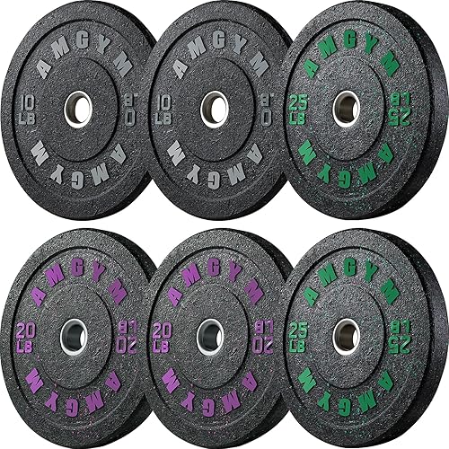Miniatura 34 de Discos de peso olímpicos de 2 pulgadas y caucho para barras, discos para gimnasio en casa, entrenamiento de fuerza y levantamiento de pesas, 10 a