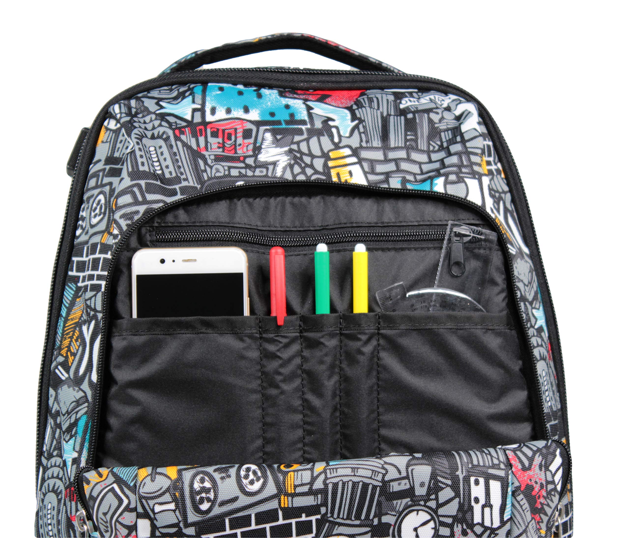 Yub Trolley Scuola Sganciabile Tech, Nero, Triplo Uso, Zaino Con Carrello Sganciabile, Tasca Con Organizer, Maxi Capienza, Zaini & Trolley, Scuola & Tempo libero, Bambini e Ragazzi