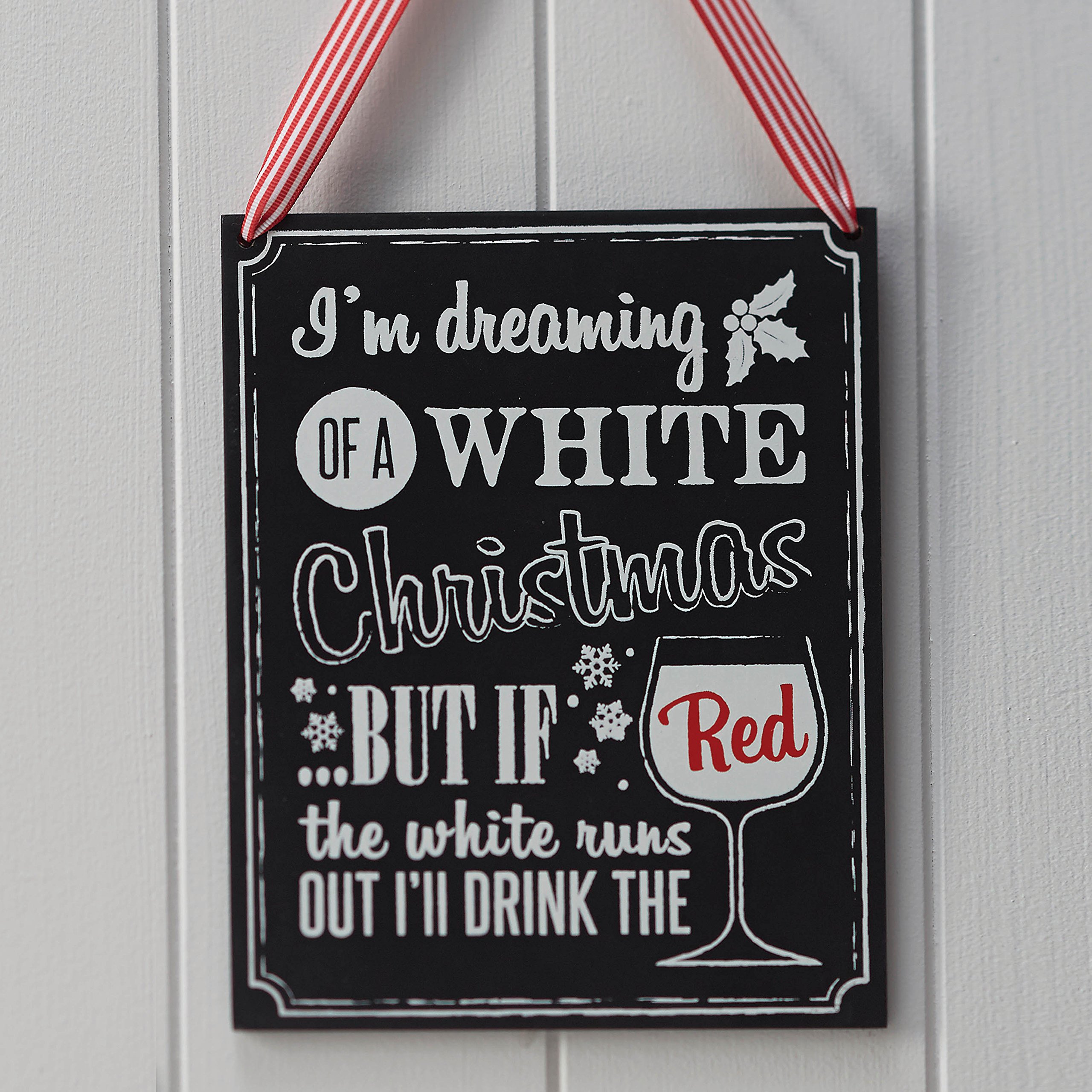 Ginger Ray Christmas Wooden Chalkboard Red Wine Sign Gift - Vintage Noel