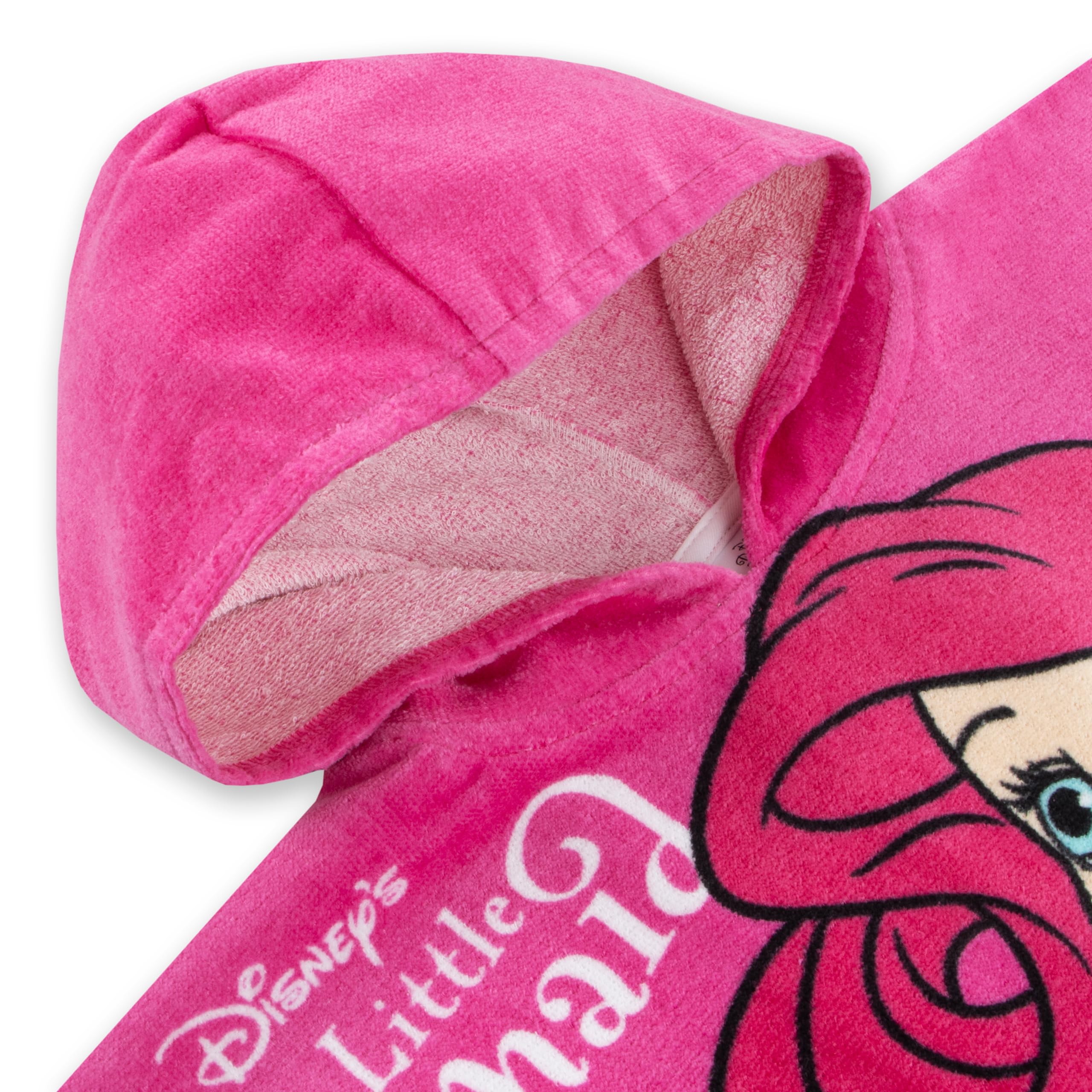 Disney Asciugamano Sirenetta | Poncho Per Asciugamano La Sirenetta | Telo Mare Cotone | Taglia Unica Rosa