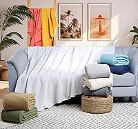 Vista 9 de De algodón- Cobija de 100 % algodón de alta calidad suave y térmica - envuélvete en estas cobijas de algodón súper suave y acogedoras - perfectas